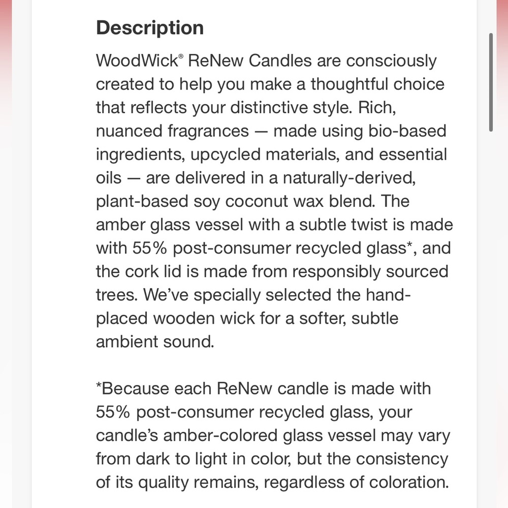WOODWICK NWT cherry blossom and vanilla renew candle -6oz - Picture 7 of 9